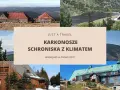Karkonosze: schroniska z klimatem. Widoki górskie, jezioro i urokliwe górskie chaty.
